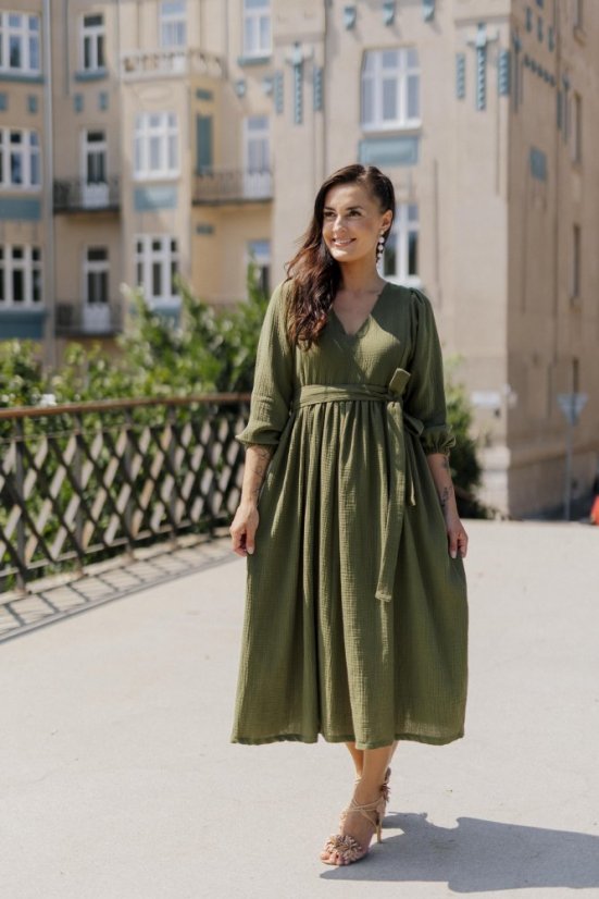 "Boho Breeze" dress - army green - Size: M/L