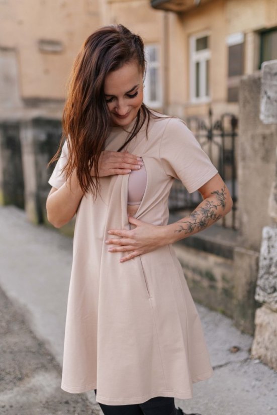 Teplákové šaty "Luna" – Beige