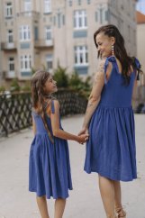 "Aura" dress MUM AND DAUGHTER - Royal blue