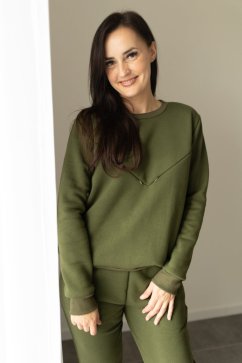 Teplá mikina/svetřík – khaki zelení