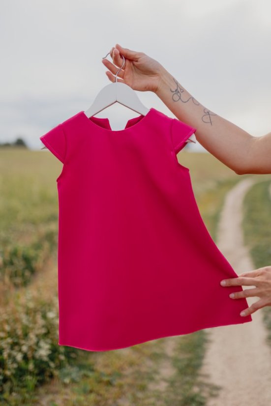 Elegantní šaty – MÁMA A DCERA – Malinové