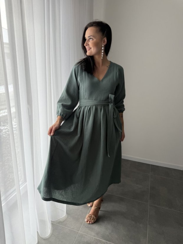 "Boho Breeze" dress - dark mint - Size: XS/S