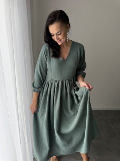"Boho Breeze" dress - dark mint
