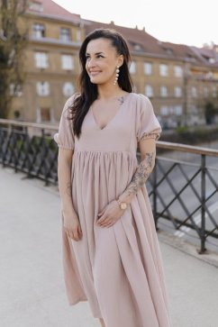 "Boho Breeze" dress -beige