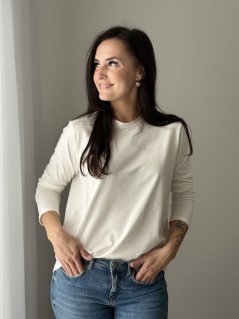 Kojicí tričko se zipy - smetana