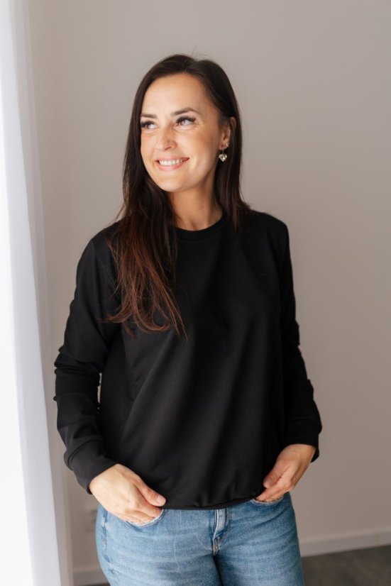 Women's thin sweatshirt - black - Size: XS/S