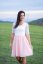 Formal dress "Grace" - white pink - Size: XL