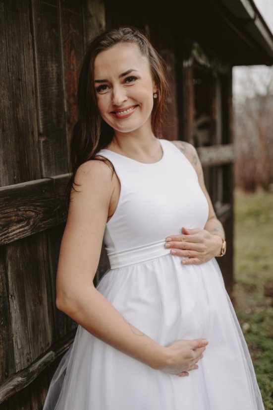 MIDI svatební šaty bez rukávů - Melanie
