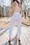 Dámské lněné kalhoty s vysokým pasem - různé barvy - Barva: Starorůžová, Velikost: UNI 2 (L -XL)