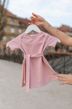 Dívčí šaty "Luna" basic - Starorůžová
