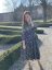 Poplin wrap dress - dark blue flowers - Size: XL/2XL