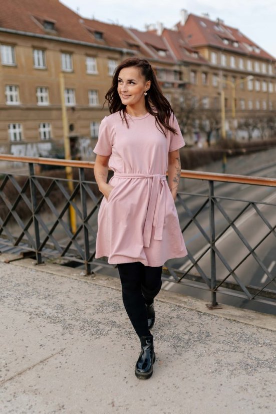 "Luna" Basic Dress - Old pink - Size: XL/2XL
