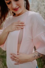 Muslin nursing blouse with PUFF sleeves - different colors