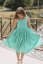 Girls' Madeira dress "Aurela romantic" - turquoise - Children's clothing size: 140-146