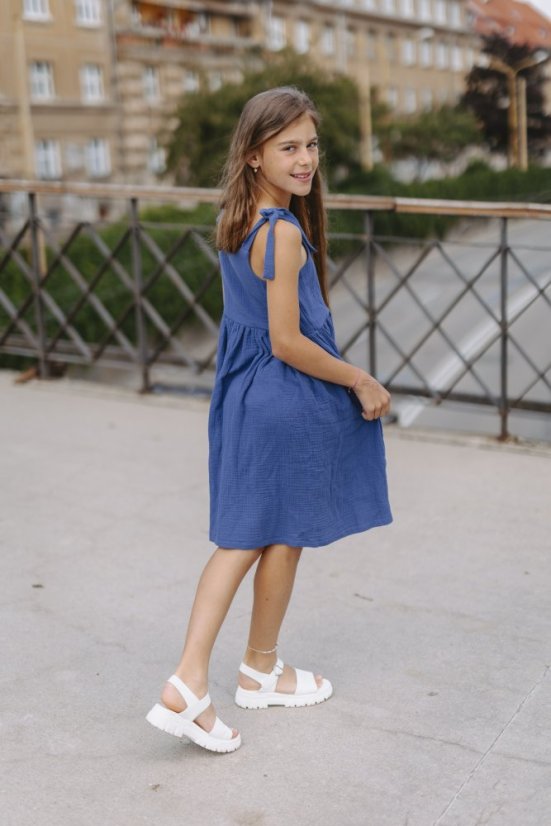 Girls "Aura" Dress  - blue