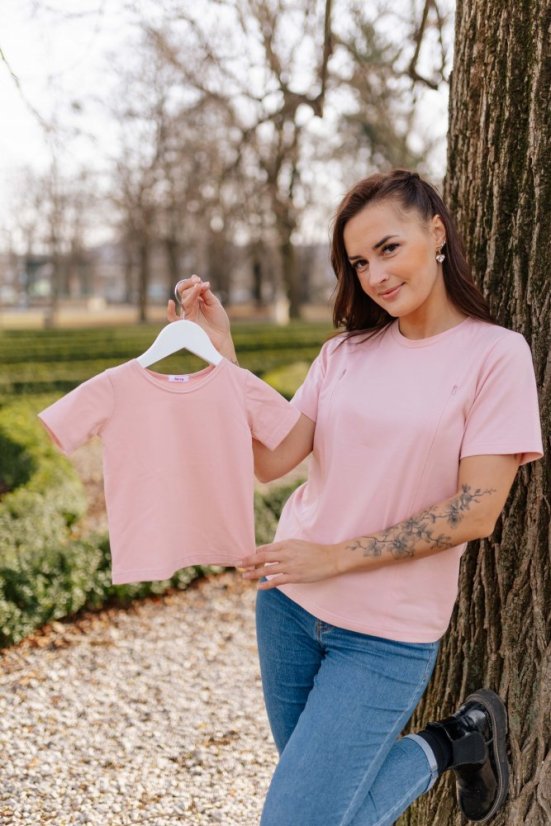 Oversized triko - MÁMA a SYN/DCERA - Starorůžová