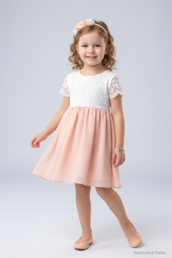 Girls' evening dress Grace - white-pink