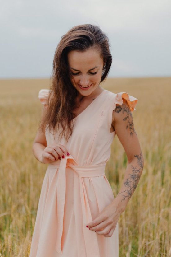 Knitted dress "Valencia" - Peach