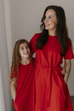 Šaty "Luna" Basic - MÁMA a DCERA – Červená