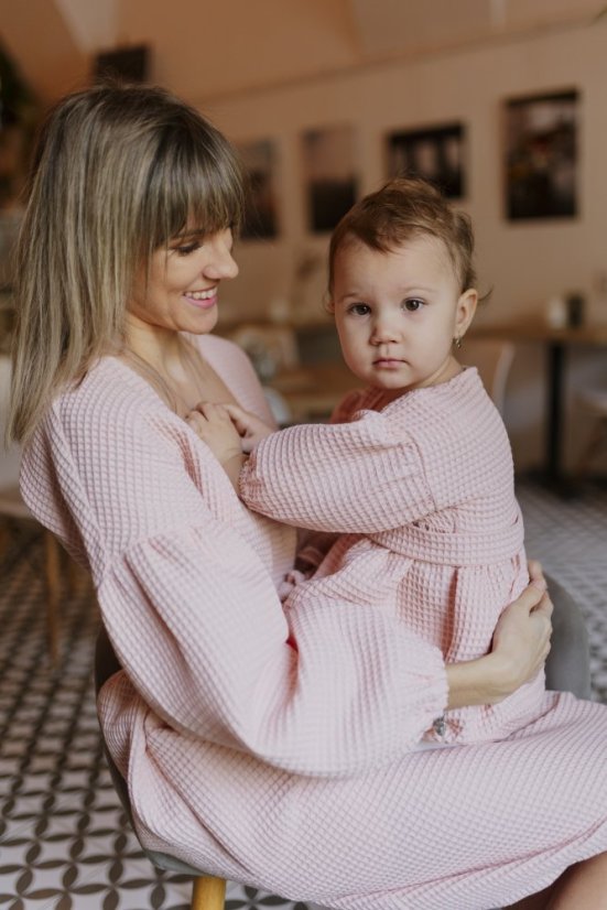 Waffle PUFF dress - MOM AND DAUGHTER - different colors