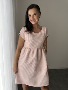 Cotton dress "Waffle" - light pink