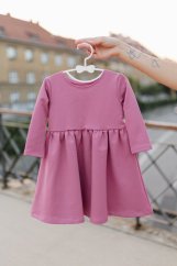 Girls' tracksuit dress - dark old pink