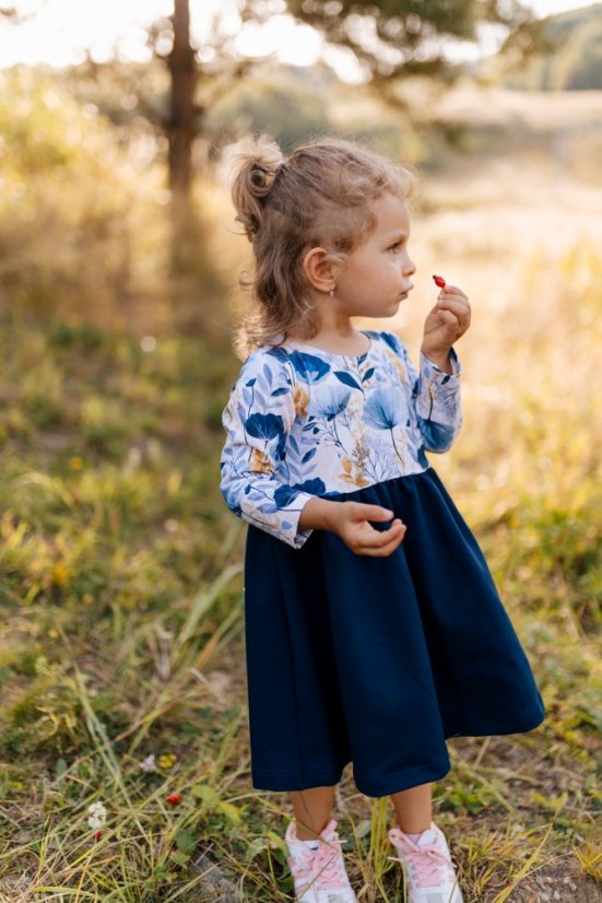 Šaty „Bohemie“ - MÁMA a DCERA - modré květiny