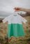 Girls' evening dress Grace - white-green - Children's clothing size: 68-74