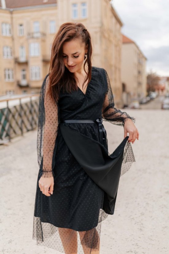 Elegantní zavinovací šaty - tečkované - Různé barvy - Velikost: XS/S