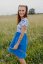 Dress "Bohemia" Muslin - blue flowers - Size: L