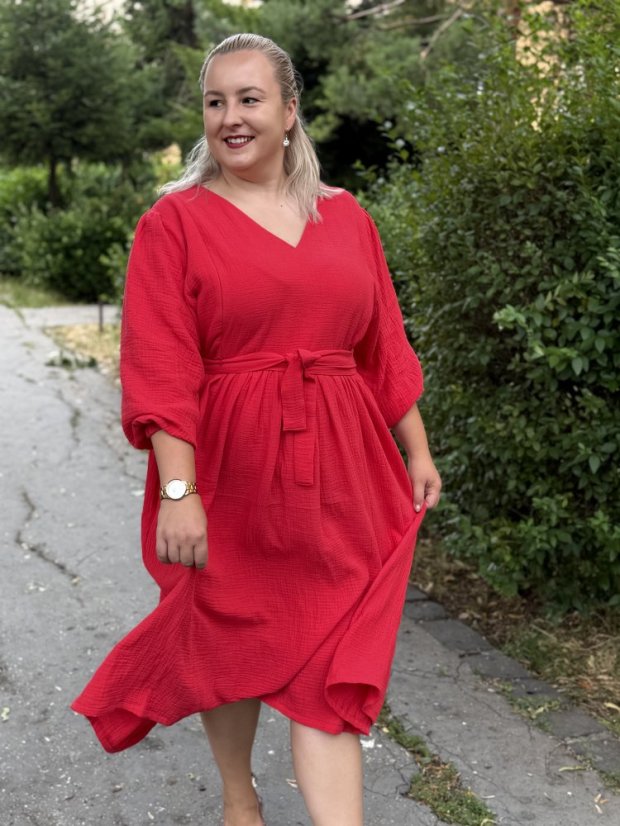 "Boho Breeze" dress -Red - Size: M/L