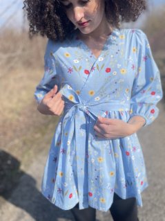 Popelínová zavinovací halenka - různé vzory