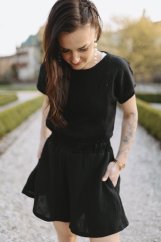 Mušelínové elegantní kraťasy - černé