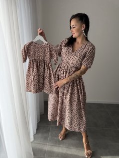 "Boho Breeze" dress MUM AND DAUGHTER - leopard