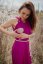 Bambusové šaty ke kojení – fuchsia - Velikost: UNI, Délka: MIDI