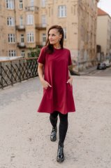 "Luna" Basic Dress - Burgundy