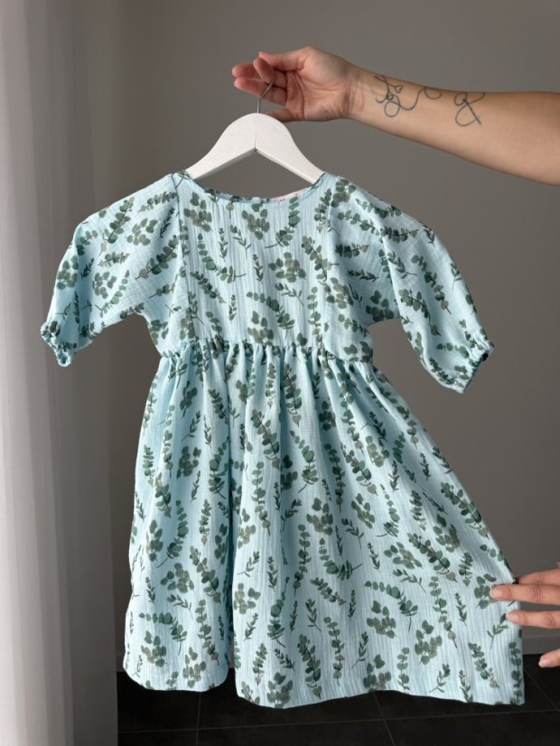 "Boho Breeze" dress MUM AND DAUGHTER - mint leaves - Size: XL/2XL