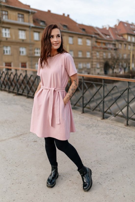 "Luna" Basic Dress - Old pink - Size: XL/2XL