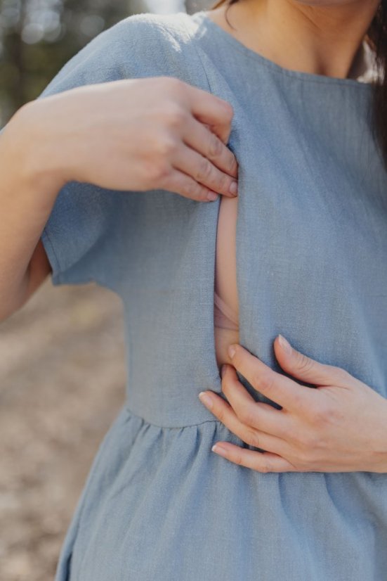 Lněné MIDI šaty - MÁMA A DCERA – Různé barvy