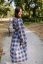 "Boho Flanel" dress MUM AND DAUGHTER - blue-pink cubes - Size: 3XL/4XL