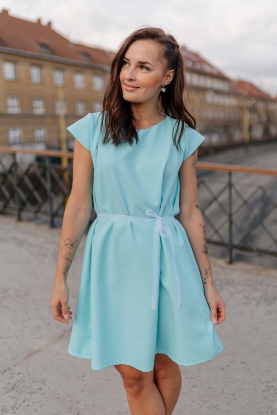 Elegantní šaty – MAMA A DCÉRA – Bledě modré - Velikost: XL/2XL
