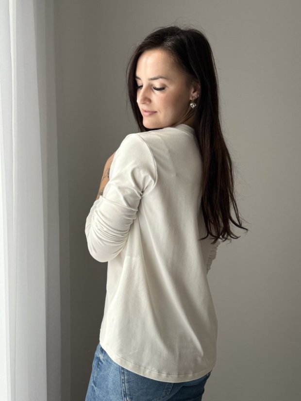 Kojicí tričko se zipy - smetana - Velikost: XL/2XL