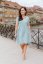Cotton Dress "Waffle" - MOM AND DAUGHTER - light blue