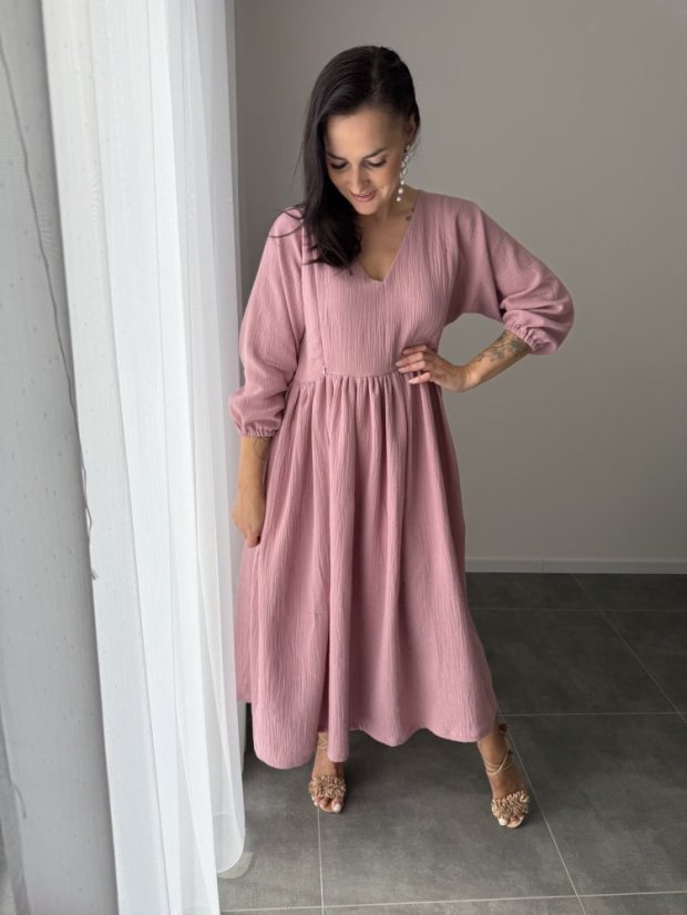 "Boho Breeze" dress - dark old pink - Size: 3XL/4XL