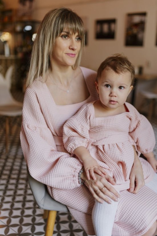 Waffle PUFF dress - MOM AND DAUGHTER - different colors