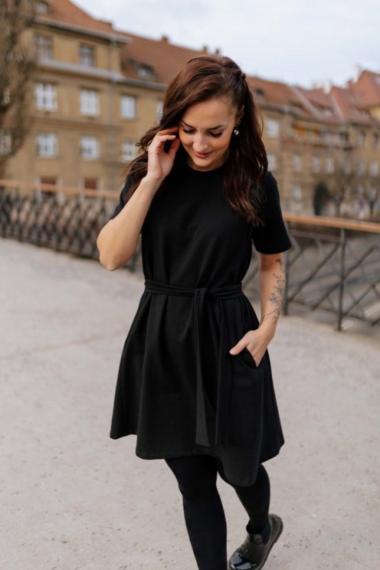 "Luna" Basic Dress – Black