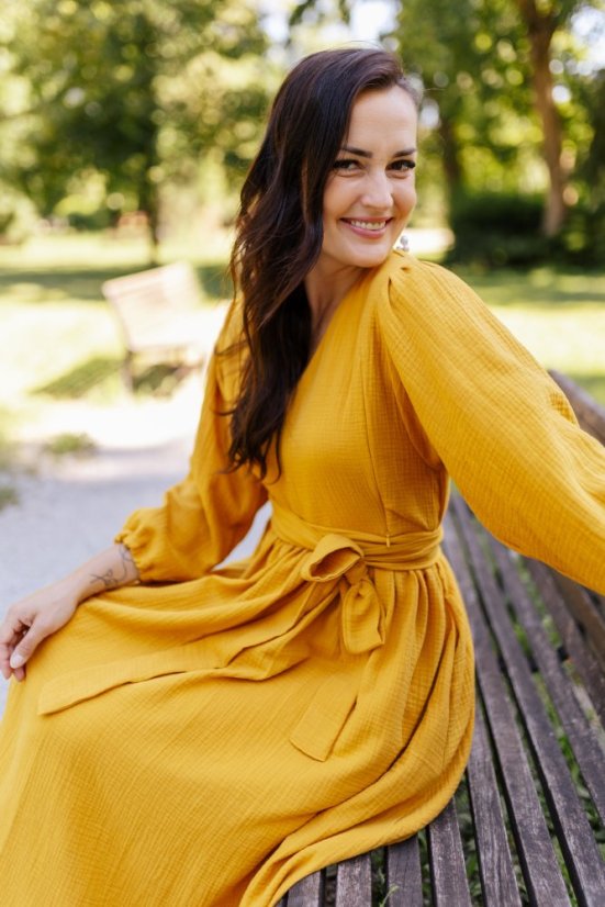 "Boho Breeze" dress - Mustard - Size: 3XL/4XL