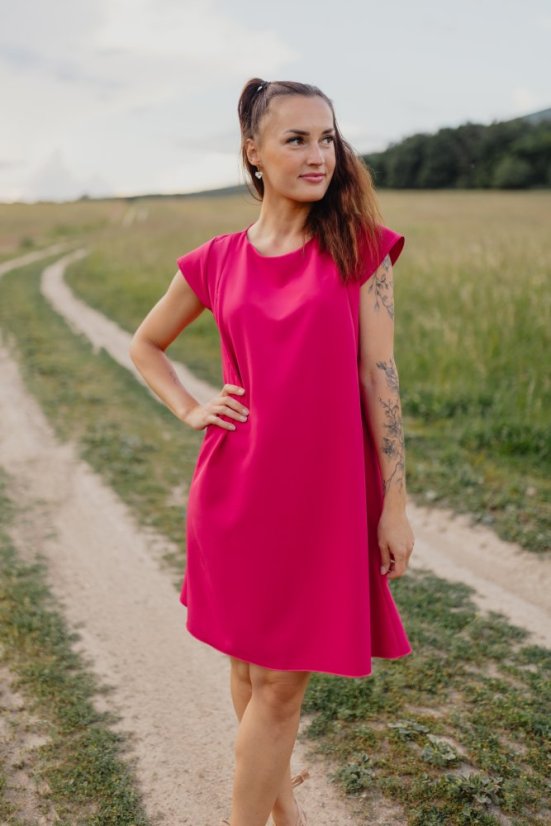 Elegantní šaty ke kojení – Malinové - Velikost: XL/2XL