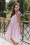 Nursing "Aurela romantic" linen dress - pink - Size: S, Length: Short