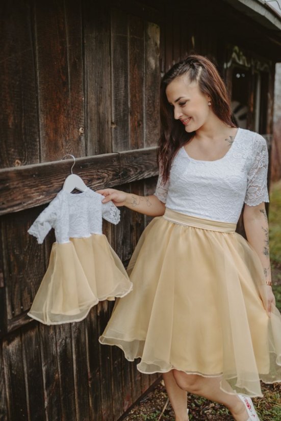 Formal dress "Grace" - white - gold - Size: XS